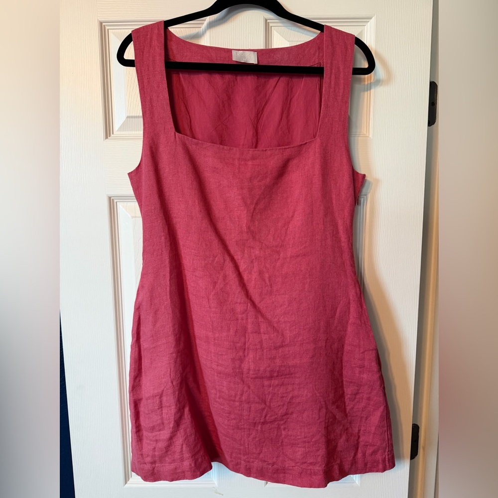 Posse Red 100% Linen Mini Dress
